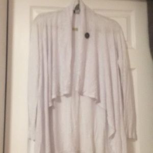 White long open cardigan